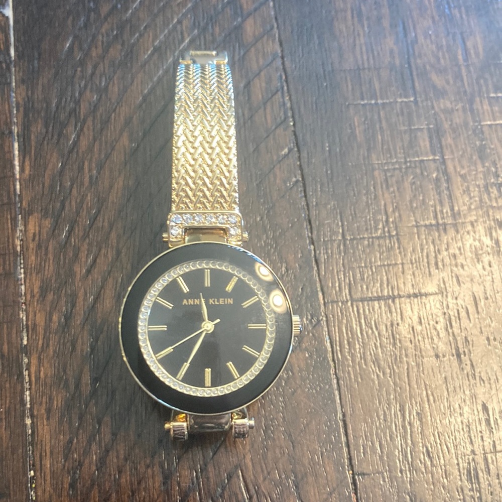 Anne Klein watch gold black new
